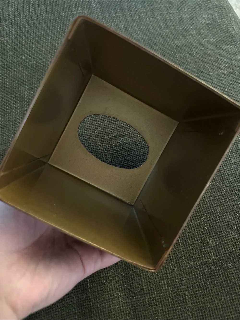 Square Metal Tissue Box Cover in Aged Bronze Finish
